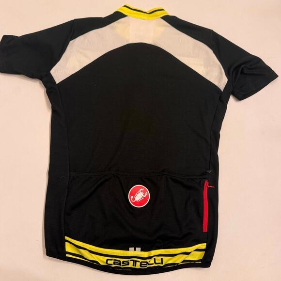 Castelli Cycling Jersey Men's Size M Full Zip 100% Polyester Black/Yellow - Picture 5 of 6